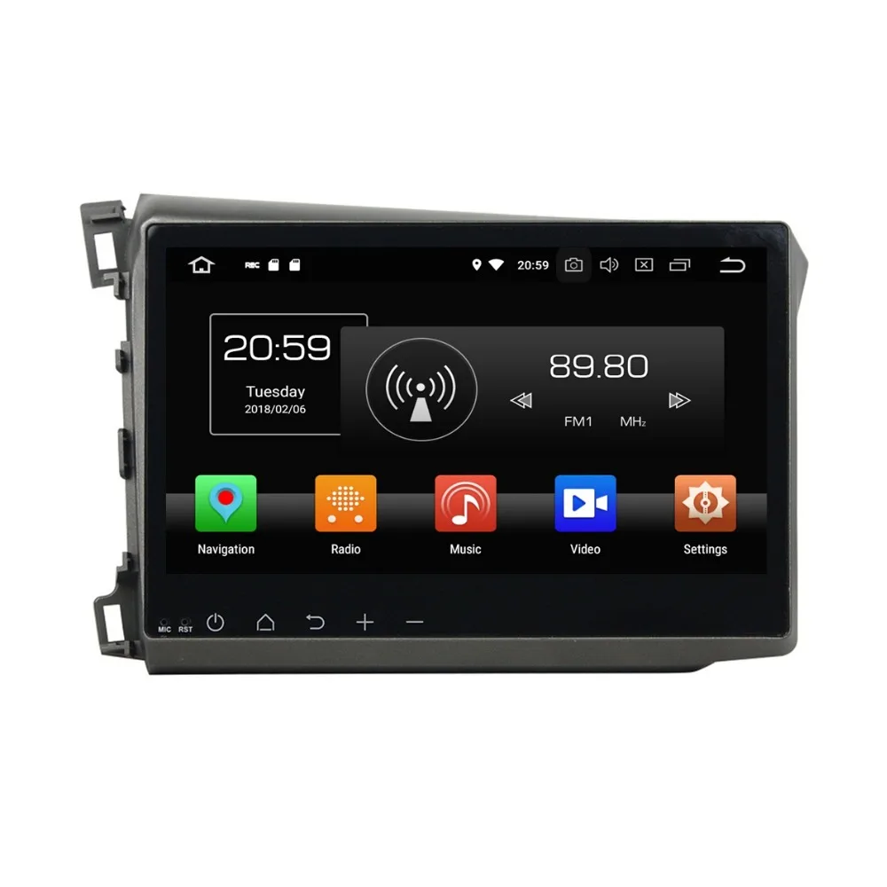Sale 10.1" Android 8.0 Car Radio DVD Stereo Multimedia for Honda Civic 2012 2013 2014 2015 4GB RAM GPS Bluetooth WIFI USB Mirror-link 1