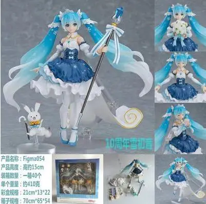 15 см 2 шт./компл. Hatsune Miku 054# кролик Снежная пластиковая фигурка героя Figma ПВХ игрушки коллекция кукла аниме мультфильм модель для рождественского подарка