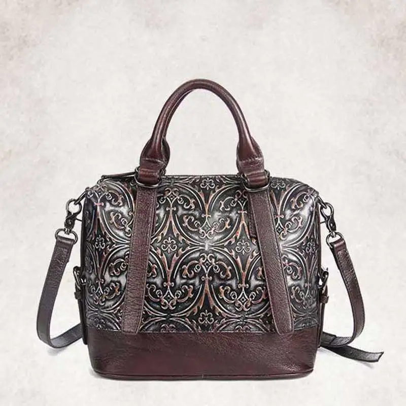 

New genuine leather lady's bag rubbing color Vintage cowhide bag leisure handbag cowhide single shoulder bag postman bag