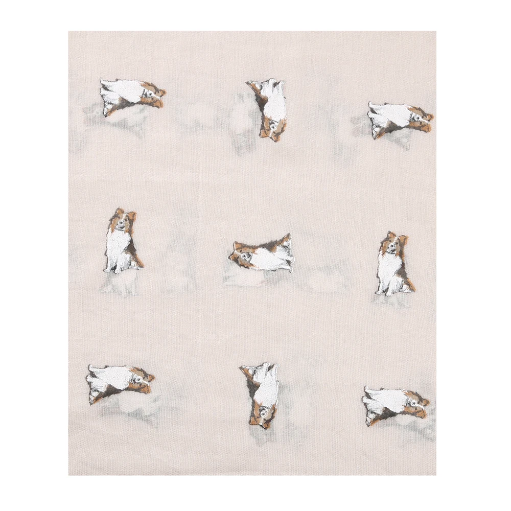 FOXMOTHER легкий белый розовый небесно-голубой шарф с принтом собаки для любимой собаки мамы Подарки Прямая поставка