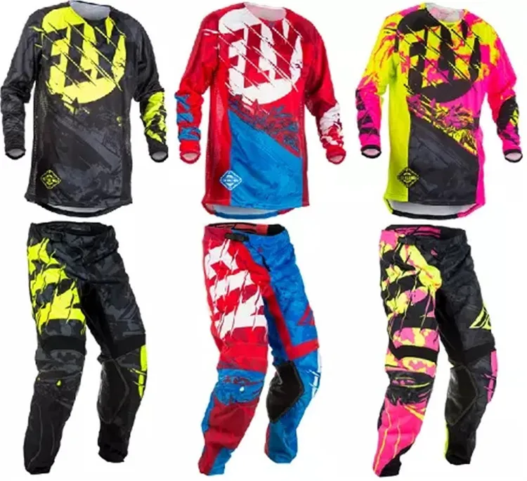 2018 Новый пригодный для FLY Гонки Мотокросс костюм Motobiker езда Джерси + брюки
