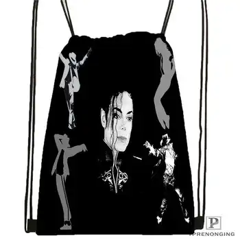 

Custom Michael Jackson@02 Drawstring Backpack Bag Cute Daypack Kids Satchel (Black Back) 31x40cm#20180611-02-64