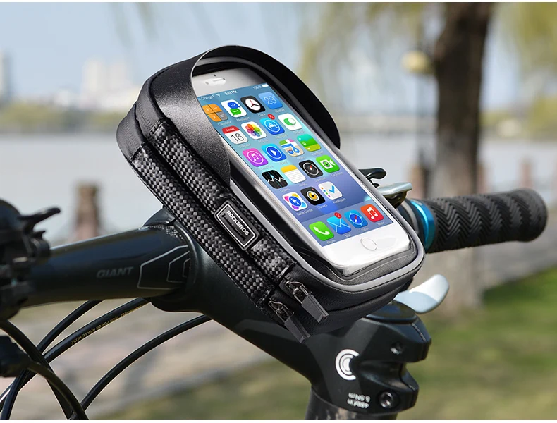 Sale ROCKBROS Bicycle Bag 6 Inch Rainproof TPU Touch Screen Cell Bike Phone Bag Holder Cycling Handlebar Bags MTB Frame Pouch Case 16