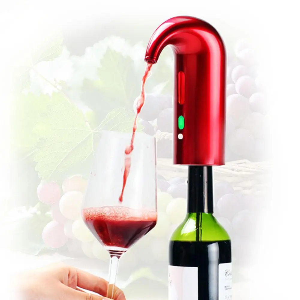 WAERATOR Mini Electric wine Decanter Portable and Automatic cup Breather Air Decanter Diffuser System for Red and White Wine Unique Metal Pourer Spout 