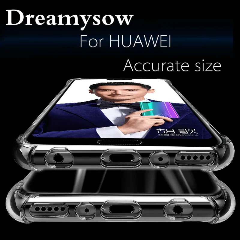 

Clear Soft Silicone TPU Shockproof Phone Case for Huawei Nova3 Honor 8X 6A 7X 7A 9 10 Pro P20 P10 P9 lite Anti-Knock Cover Case
