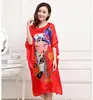 Noir dames Robe d'été pyjamas décontractés chinois femmes rayonne vêtements de nuit Kimono chemise de nuit caftan Yukata taille unique M03 ► Photo 3/4