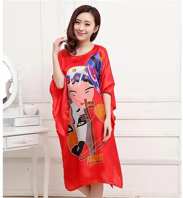 Black Ladies Robe Summer Casual Pajamas Chinese Women Rayon Sleepwear Kimono Bath Gown Nightgown Kaftan Yukata One Size M03