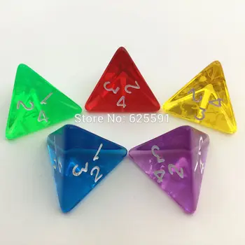 

5pcs/set T&G High Quality 5 Colors Transparent D4 Dice,Digital the division game Dice