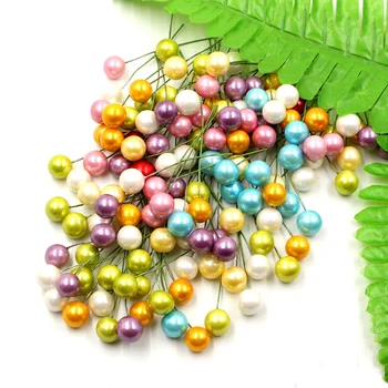 

Hot 40pcs/lot Foam Stamen Berries Bacca Artificial Fake Flowers For Wedding Decoration DIY Wreath Gift Box Scrapbooking Craft