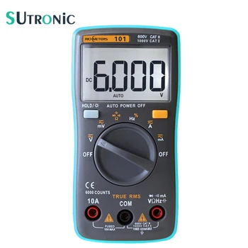 

RM101 Auto Range Digital Multimeter 6000 counts Backlight Large Screen Buzzer Protection AC DC Ammeter Voltmeter Ohm Portable