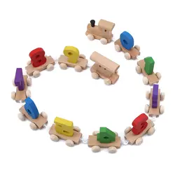 Креативный детский деревянный Цифровой маленький поезд 0-9 номер модель железной дороги деревянный поезд детские развивающие игрушки для