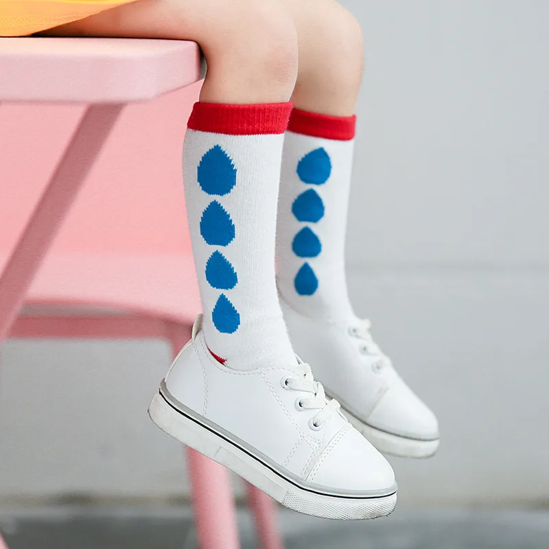 

Children Sport Knee Baby Socks Age1-5y Cotton Hosiery Raindrop Funny Happy Kids Girls Boys Long Basketball Soccer Football Cheap