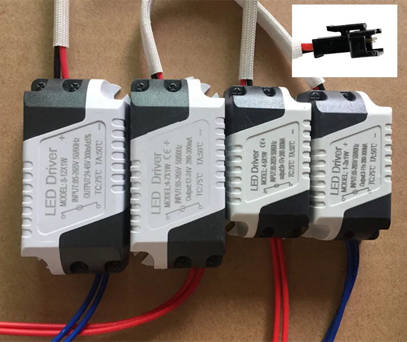 

AC85-265V LED Constant Current Driver 1-3W 4-5W 4-7W 8-12W Power Supply Output 280-300mA External Drive For LED Downlight