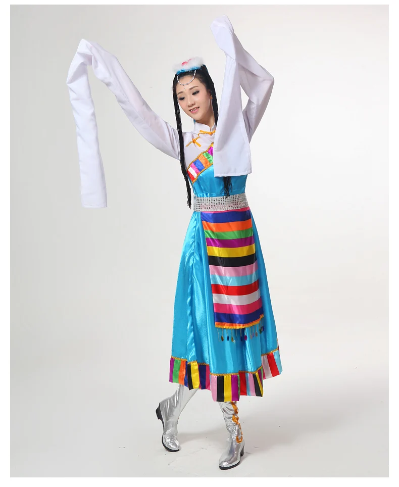 Одежда для танцев костюм Тибетский платья платье женская одежда тибетских женщин танцевальный костюм одежда дамы Мяо одежда хмонг