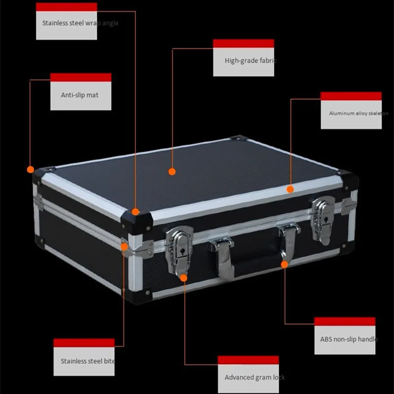 Многофункциональный усиленный алюминиевый сплав Дорожный чемодан из АБС-сумки портативный ящик для инструментов для хранения инструментов бизнес-бокс для багажа
