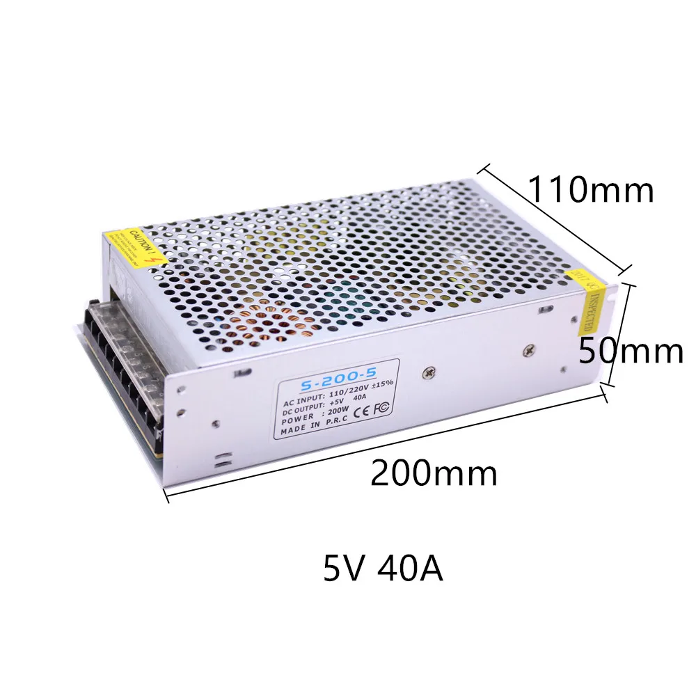 5 V 2A/3A/4A/5A/8A/10A/12A/20A/30A/40A/60A переключатель светодиодный Питание трансформаторы WS2812B WS2801 SK6812 SK9822 APA102 Светодиодные ленты