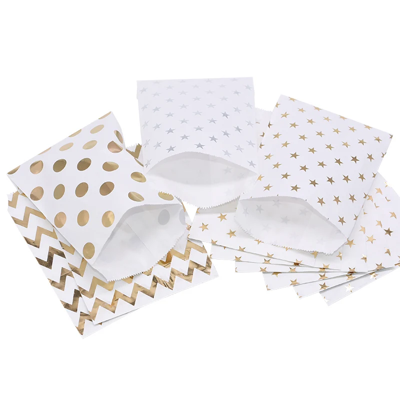 

25pcs 13x18cm Foil Gold Silver Paper Bag Candy Bag Gift Bag Birthday Baby Shower Party Supplies Wedding Favors