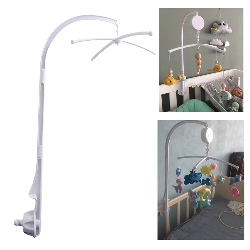 Baby Crib Mobility White Rattles Bracket Set Cot Fold Cribs Clamp Bed Music Box Kids Mobile Toys For Children