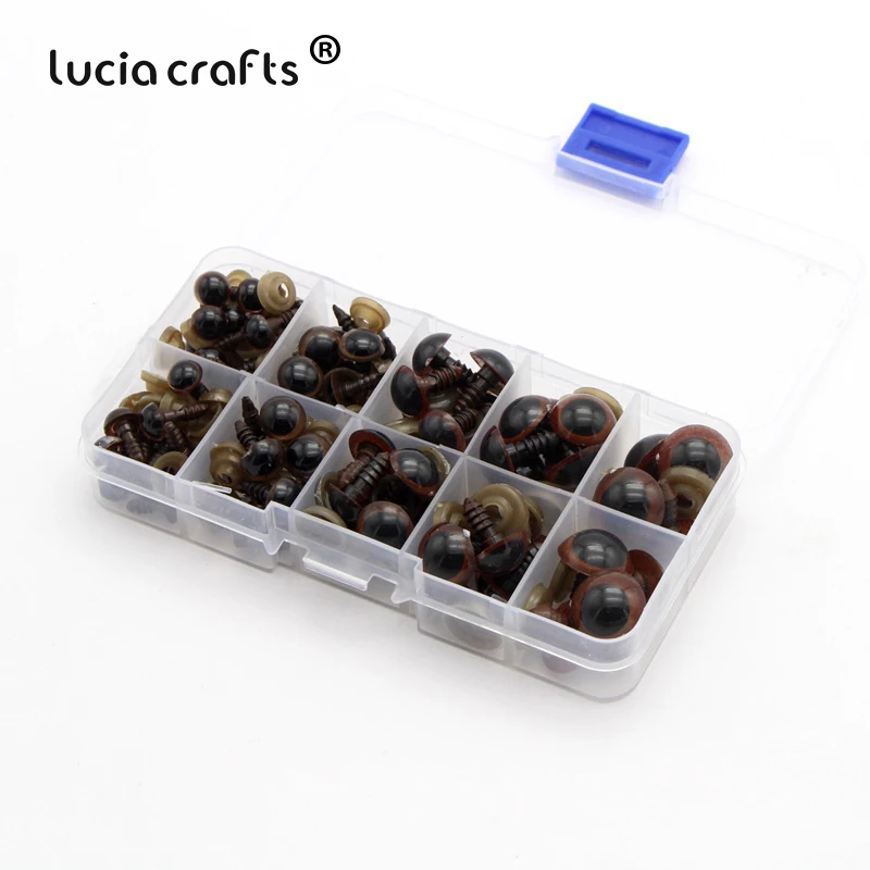 Lucia crafts 1 коробка(42 пары) 8-16 мм коричневые пластиковые защитные глаза для DIY мягкая игрушка глаза кукла животные кукольные ремесла K1001