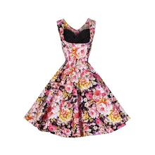 Free shipping New Style Lady Sexy Vintage Hot Selling 50s Swing Print Retro 60s Rockabilly Pinup women dresses