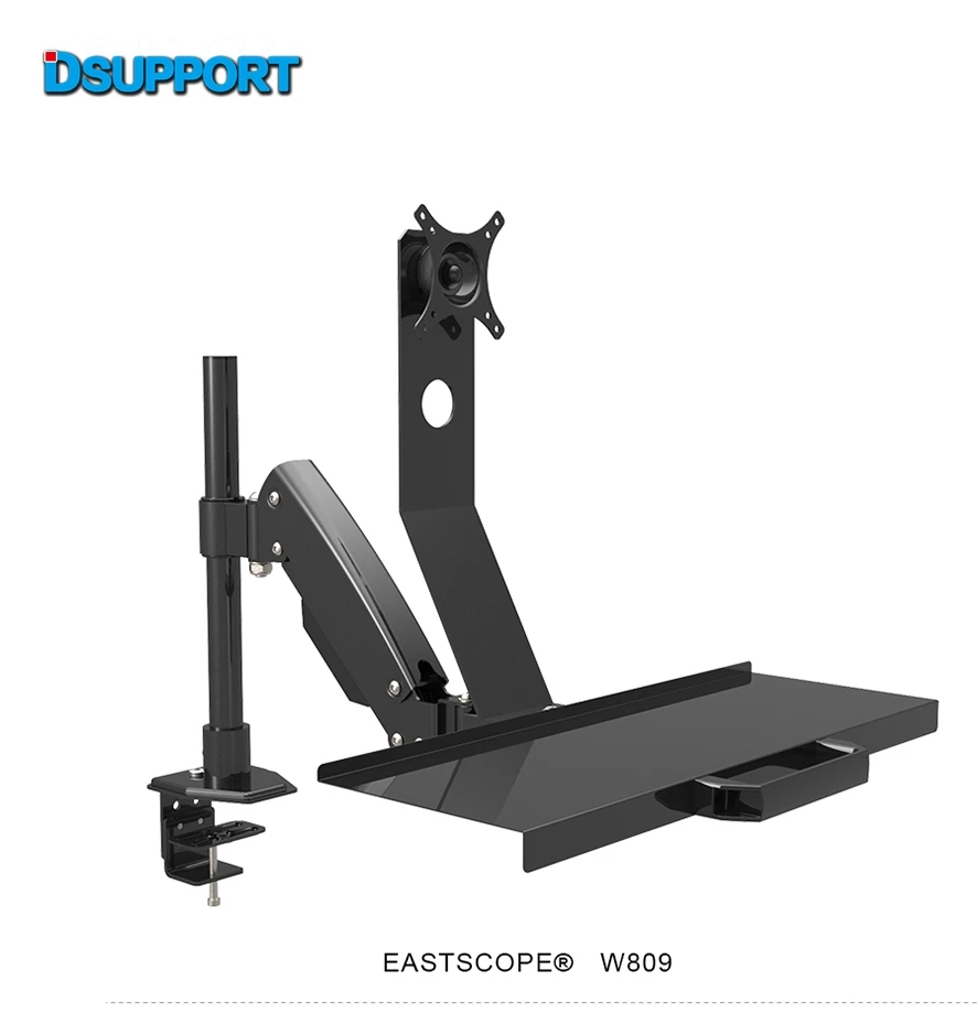 Настольный держатель для монитора компьютера с полным движением, держатель для монитора+ держатель для клавиатуры, пружинный кронштейн W809