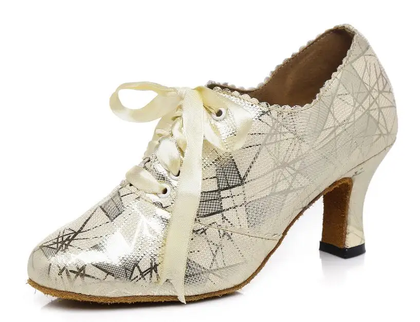 gold heel 75mm IDancing/Женские атласные леопардовые туфли для латинских танцев; ; вечерние туфли для сальсы на квадратном каблуке 8,5 см; Новинка года - Цвет: gold heel 75mm