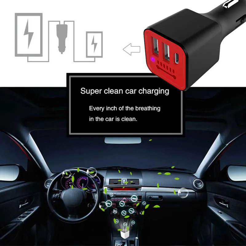 Двойной USB автомобильный очиститель воздуха зарядное устройство прочное зарядное устройство для USB Прямая