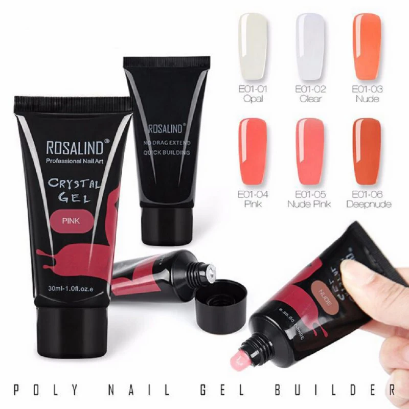 

30ml Crystal Polygel Transparent Clear Pink Camouflage Colors Fiber Glass Hard Jelly Quick Building Nail Extend Poly Gel 6 Color