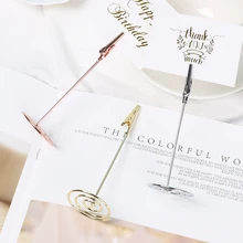 Модные украшения рабочего стола Место Держатель для карт с романтичной розой австралийская Золотая подставка для хомутов металл фото зажимы номер свадебного стола стенд