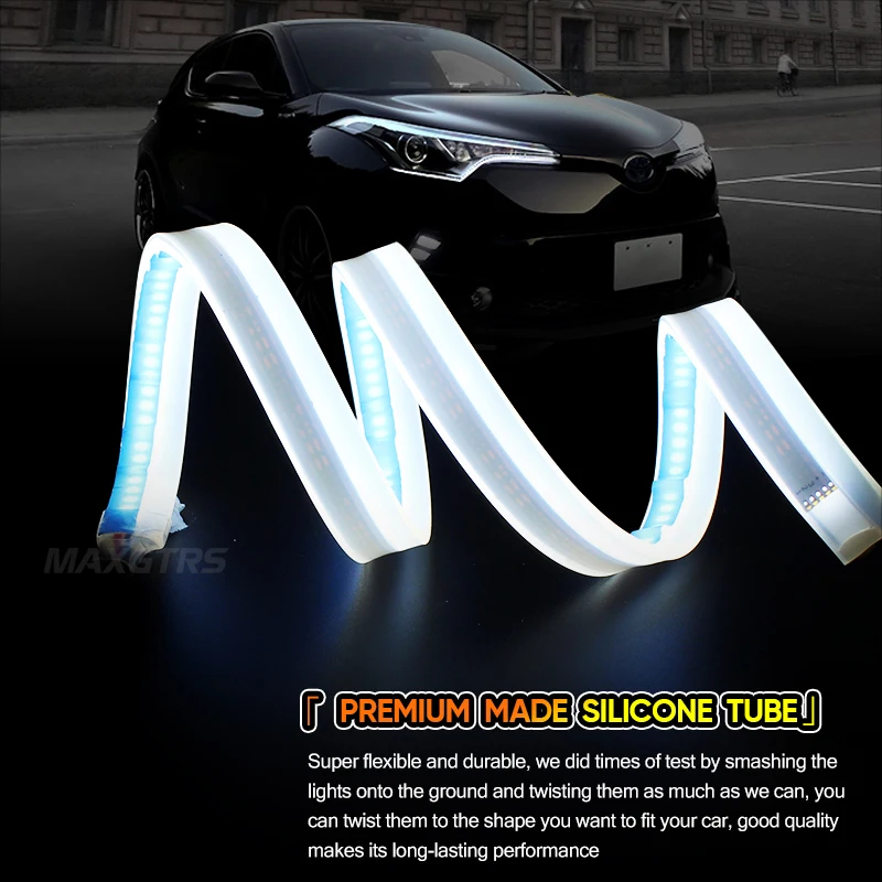 2x на очень тонком каблуке DRL гибкий светодиодный поток Стиль 60 см x 45 30 Габаритные