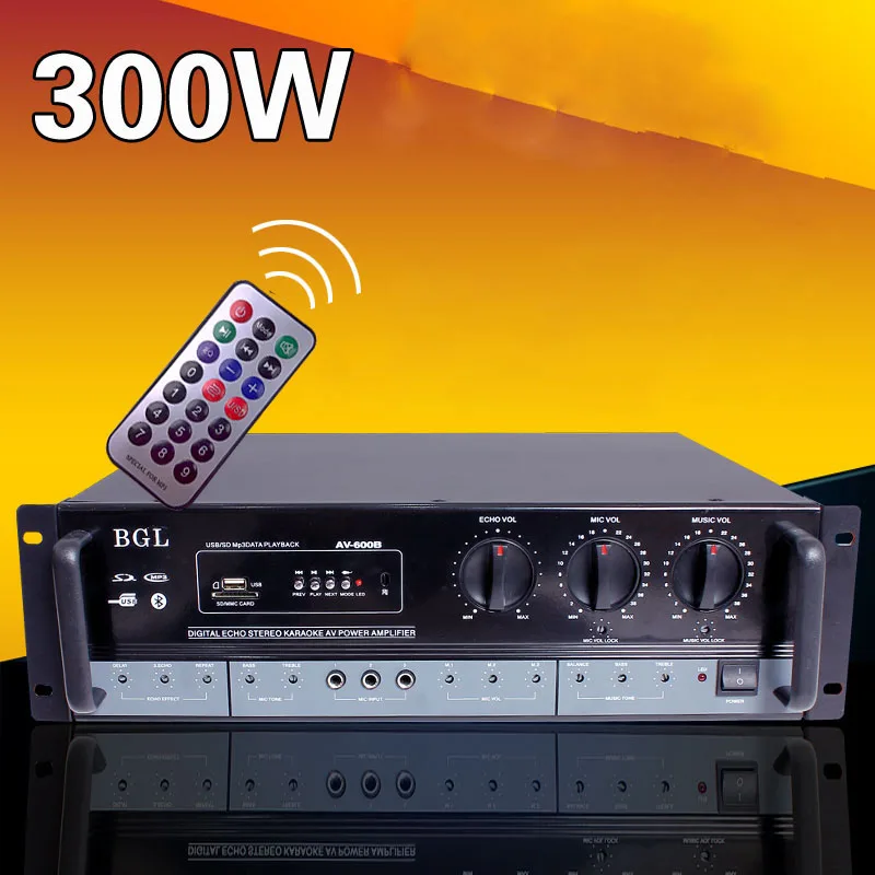 220 В профессиональный сценический звук 2 0 Bluetooth усилитель высокой мощности KTV HIFI