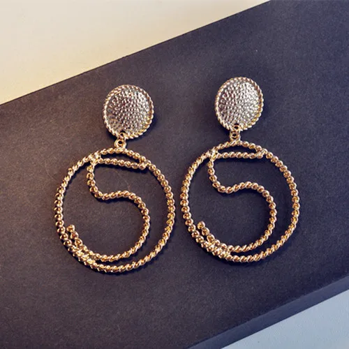 Hot sale exaggerated Online Store Bobo Chic Bijouterie Factory Wholesale No 5 hoop Earrings