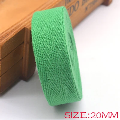 Цветной 20 мм шеврон хлопок ленты тесьма сельдь bonebinding ленты кружева обрезки для упаковки аксессуары DIY - Цвет: green 204