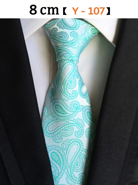 Шелковый галстук 8 см, красный, синий, цветочный галстук, Классический клетчатый галстук в полоску, деловые галстуки для мужчин, деловые, свадебные, вечерние галстуки - Цвет: W107