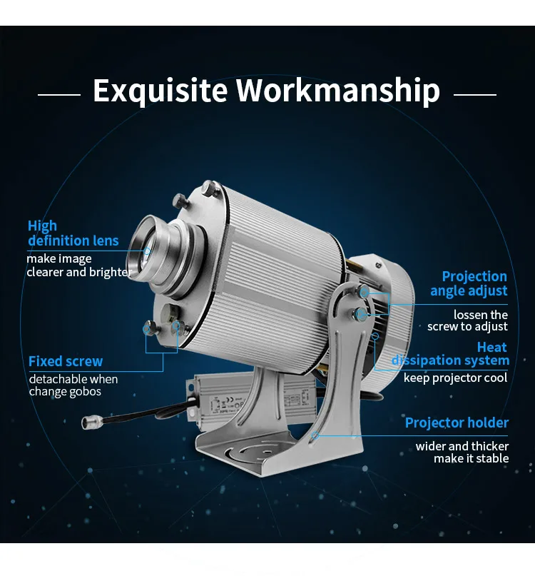 Серебряный открытый Рождественский освещения 80 Вт поворотного изображения светодиодный проектор логотип IP65 10000lm Пользовательские гобо