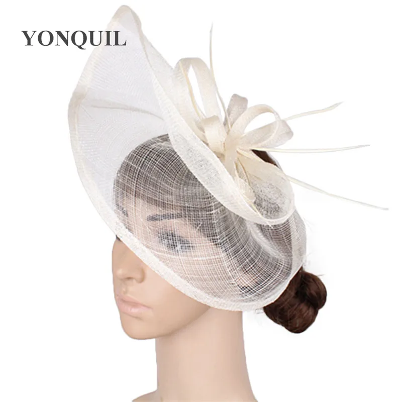 

Kenducky Elegant Women Fascinator Hats Party Tea Fedora Ivory Cocktail Elegant Sposa Wedding Millinery Ladies Event Caps SYF284