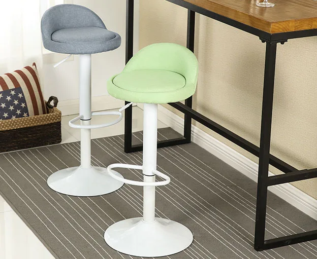 Adjustable Height 360 degrees Rotation Bar Stool Chair Vintage Rotating bar chair linen/pu leather Bar Furniture