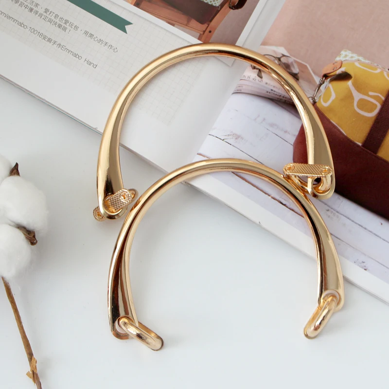 handbag accessories Gold metal Handle (1 pair) Fashion decorative
