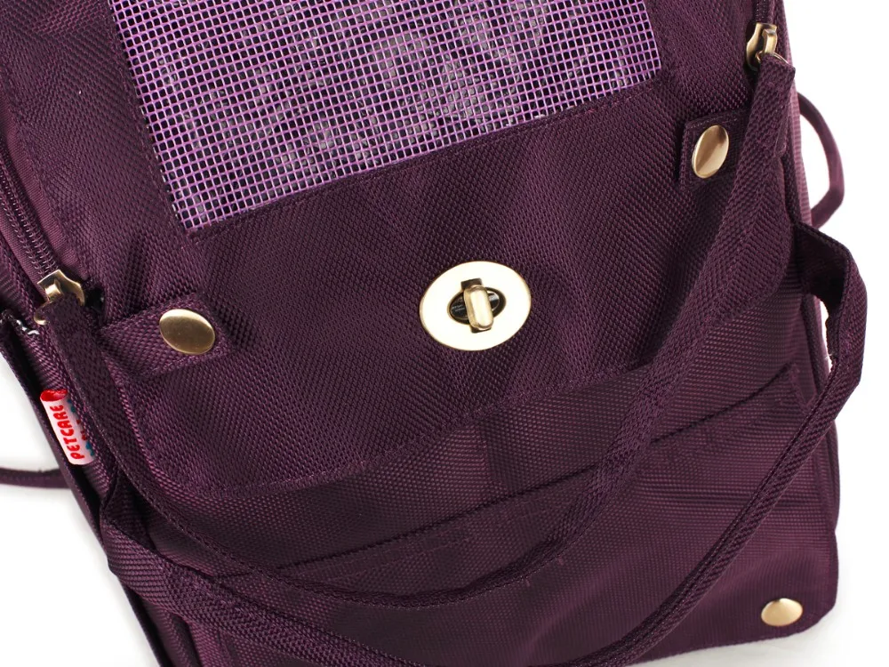Фиолетовая грубая зерно двойная скрепленная полиэфирная Холщовая Сумка для собак модная маленькая сумка для щенков