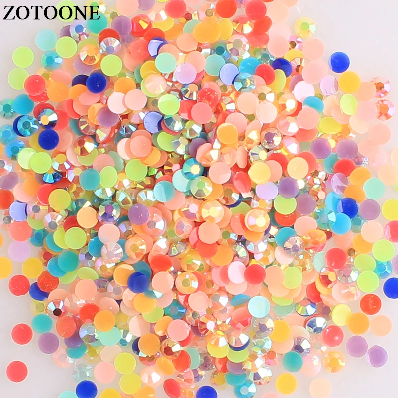 

ZOTOONE 3-6mm 1000Pcs AB Colorful Flatback Non Hotfix Crystal Applique DIY Stones And Crystals Jewelry Nail Art Accessories E