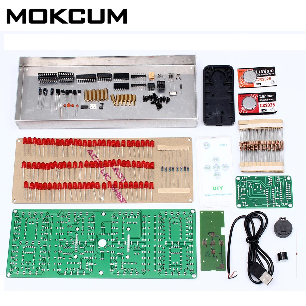 

ECL-132 DIY Kit Red Supersized Screen Display Remote Control Clock Kit Accurate Eletronicos Digital Clock Timer
