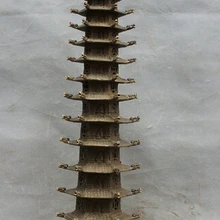 USPS в США S1702 3" Китайский Бронзовый Медный Храм Тыква Голова Дракона Статуя Будды Ступа Пагода