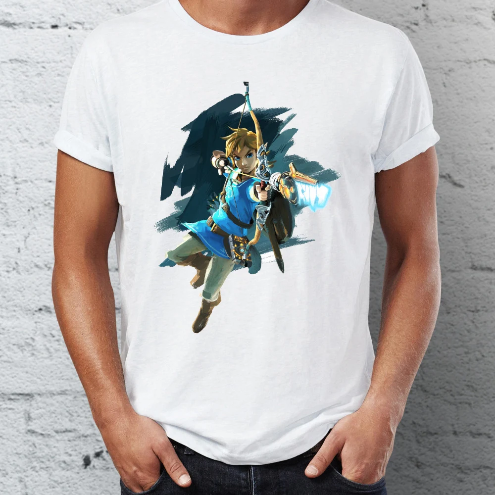 Men's T Shirt Breath of the Wild Link Artsy Zelda Gaming Tee-in T-Shirts from Men's Clothing on 
