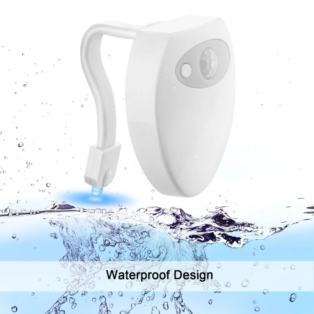 USB Rechargerable Motion Sensor Toilet Light WC Lamp USB Backlight For Toilet Bowl 8 Light Colors Seat Sensor Motion Sensor Light LED Night Light