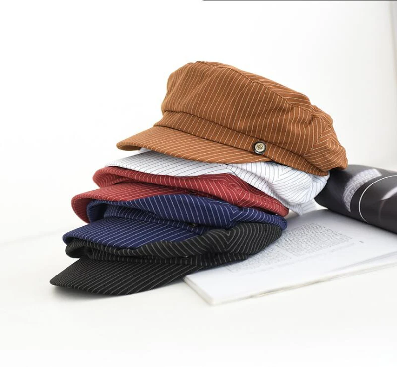 

New Retro Newsboy Caps Pure Color Octagon Hat Cotton Tongue Beret Men Women Newsboy Painter Cap Sun Visor Hats