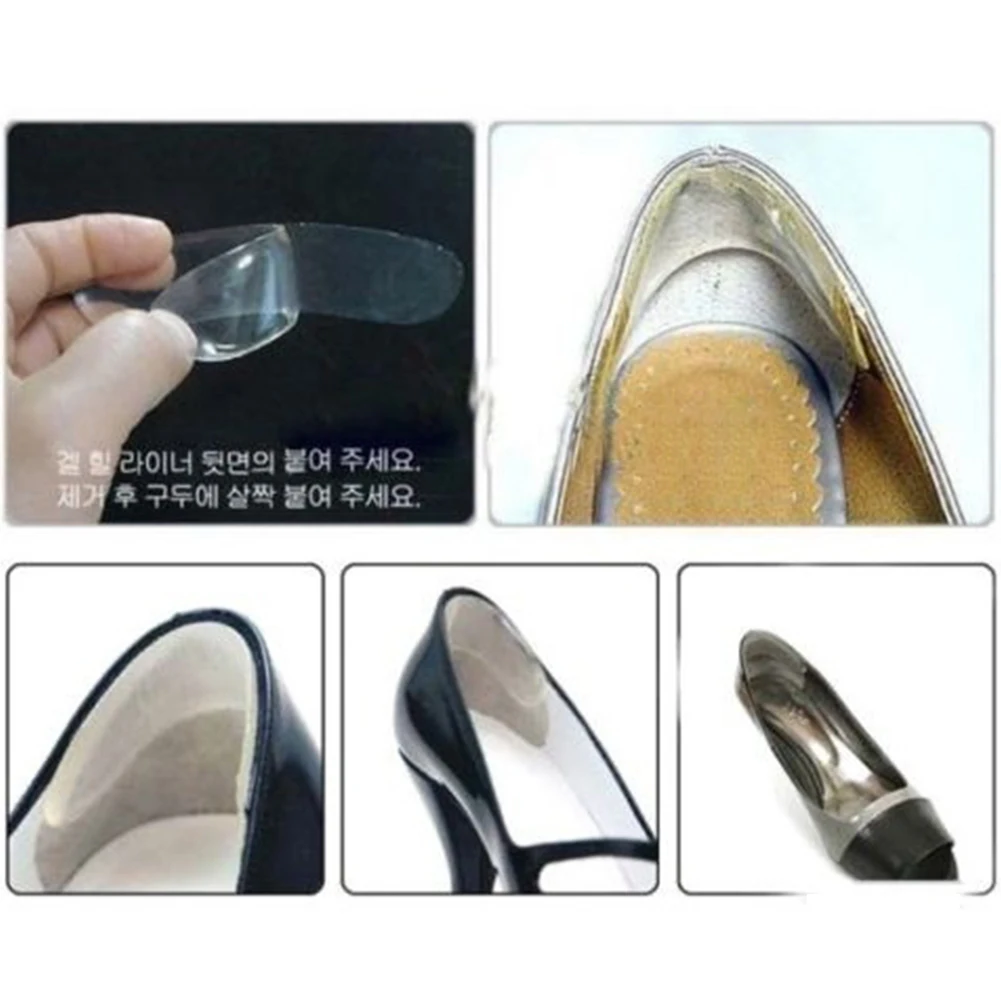 

3 pairs Clear Back Silicone Gel Heel Liner Grips Soft Cushion Pad Insole For High Heeled Shoe Hot Sale