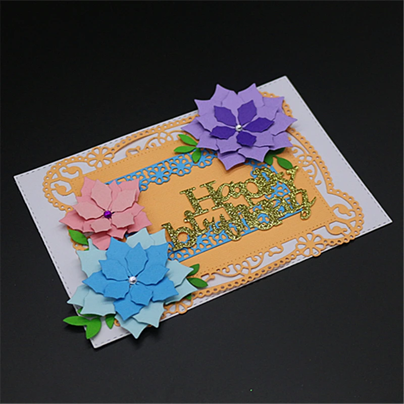 

AZSG Happy Birthday Card Cutting Dies For DIY Scrapbooking Die Decoretive Embossing Stencial DIY Decoative Cards Die Cutter