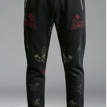 Новые спортивные штаны в стиле хип-хоп, черные штаны, Мужские штаны DF98