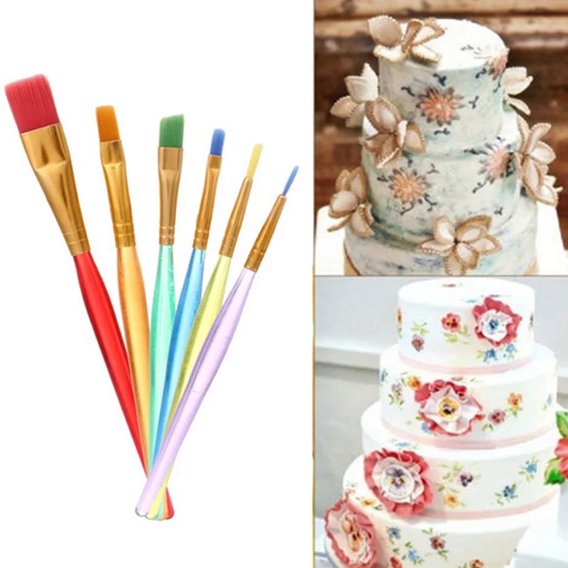 Us 1 63 31 Off 6 Pcs Set Multi Color Candy Cake Decorating Brush Kit Baking Icing Decor Paint Brushes Set Kitchen Bakeware Tools 30 In Other Cake