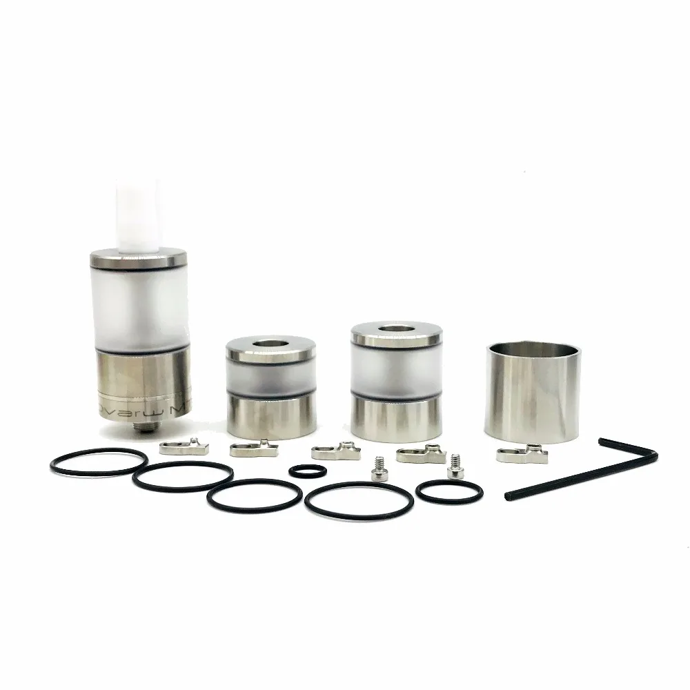 

stainless steel DIY RTA Dvarw MTL RTA rebuildable tank atomizer with AFC airflow insert 510 compatible teflon drip tip
